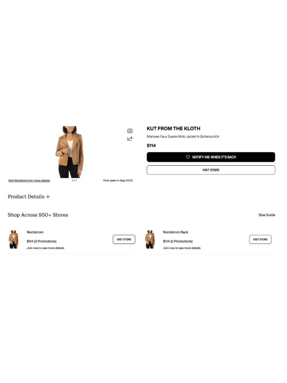KUT from the Kloth Marlowe Faux Suede Moto Jacket Brown Tan XL Coat Zip Biker - Picture 13 of 13